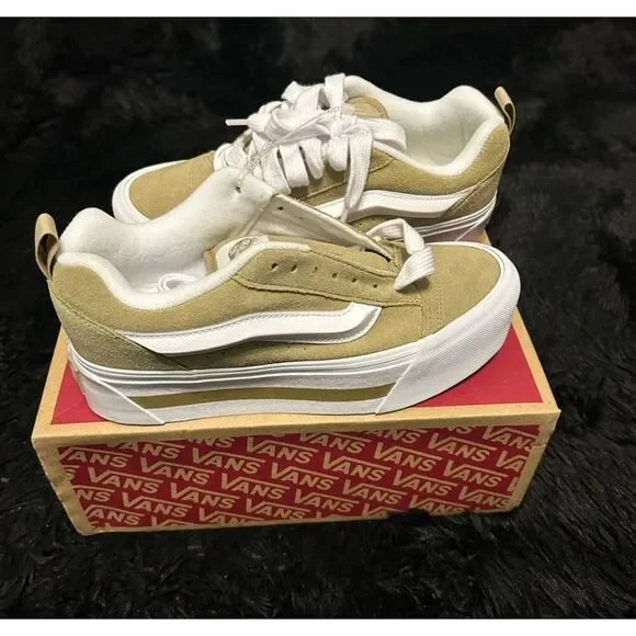 Vans Women's Beige Suede Platform Sneakers - Picture 2 of 6